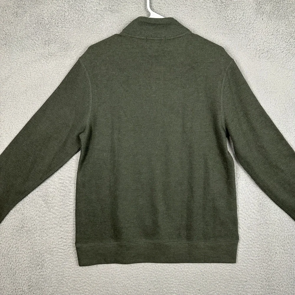 NEW Banana Republic Pullover Men Olive Small Waffle Knit Quarter Zip Sweater